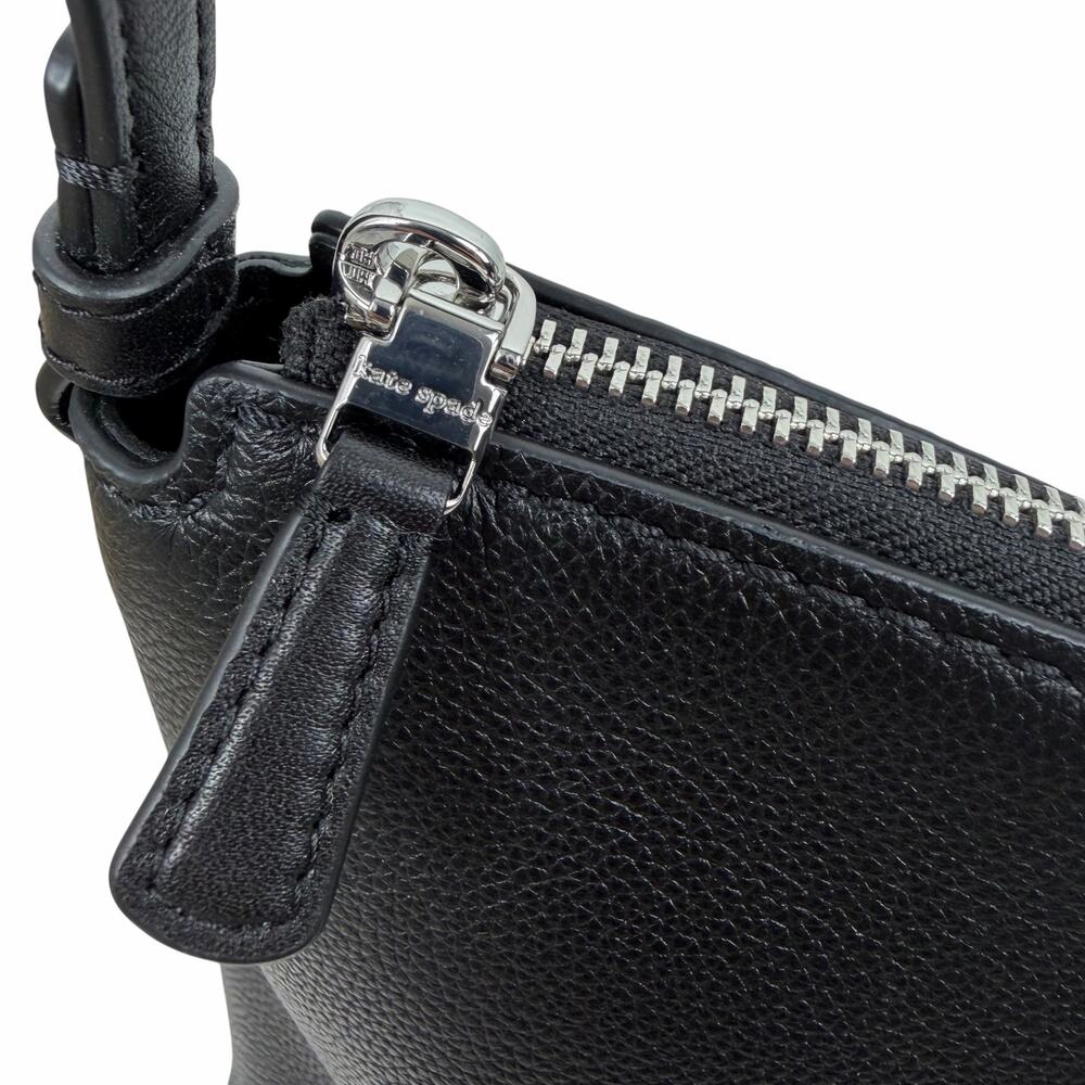 Kate Spade Loop Large Shoulder Bag Pebble Leather Black Silver - Picture 12 of 15
